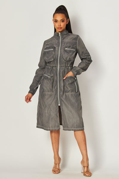 Sidney Lightweight Cargo Pocket Midi Dress Jacket