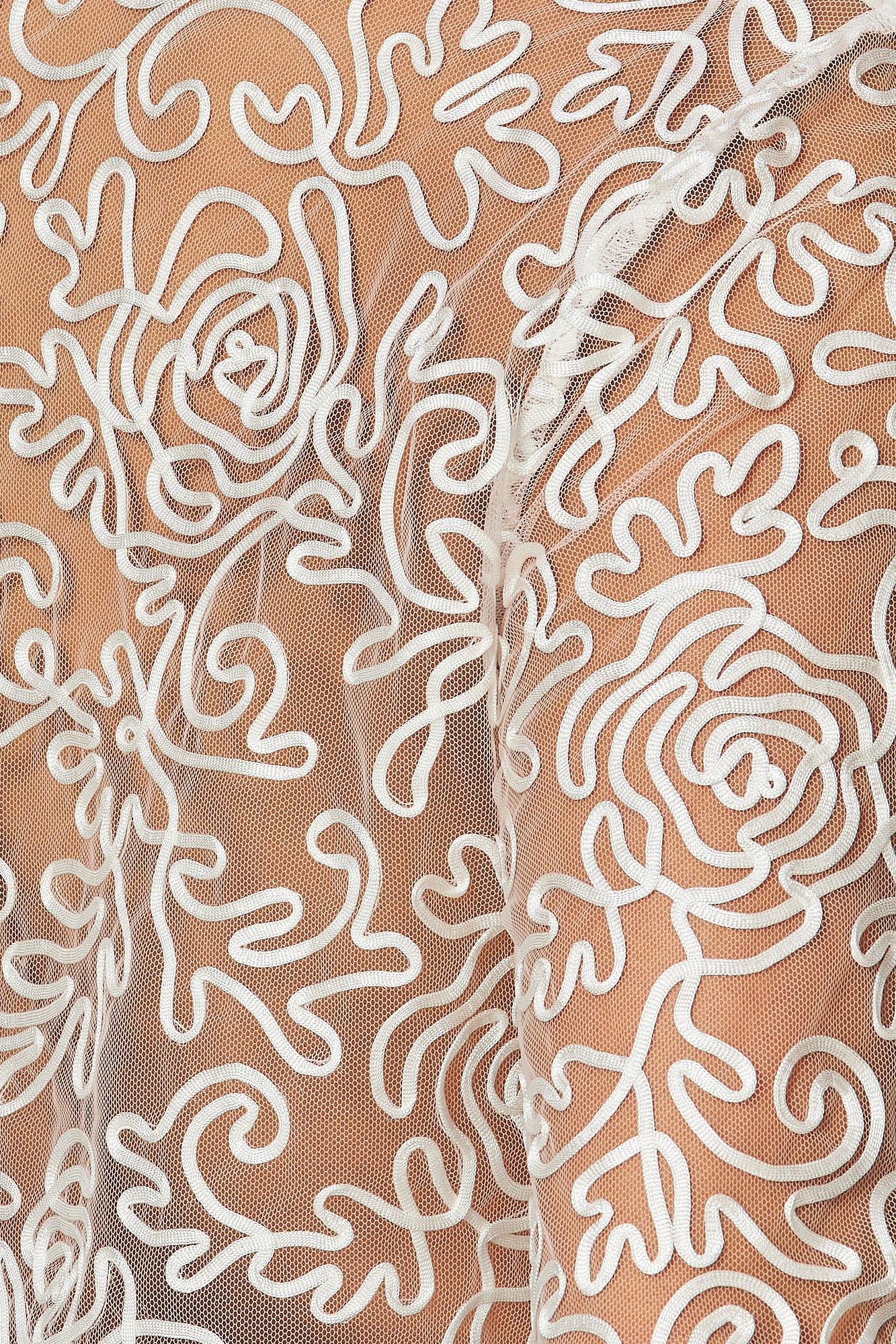Anabella Abstract Detail Sheer Crop Button Up Shirt