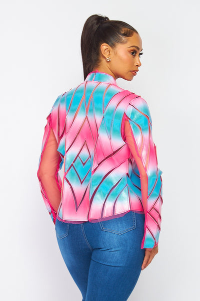 On Purpose Tie Dye Faux Leather Patchwork Jacket