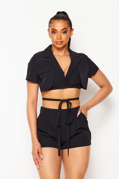 Mindy Two Piece Top and Shorts Set