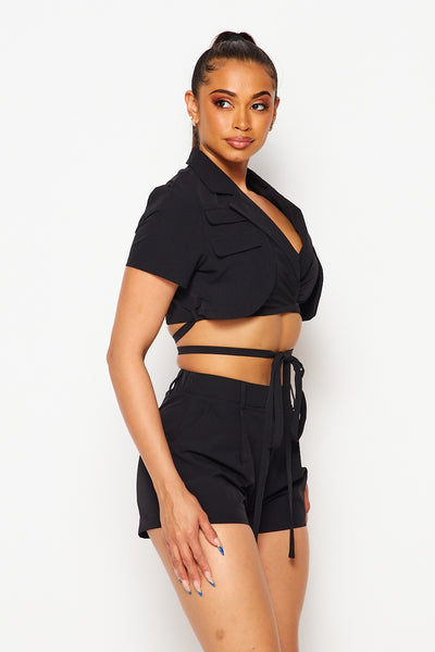 Mindy Two Piece Top and Shorts Set