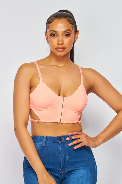 Lucky Girl Side Cut Out Bustier Cami Bra Top