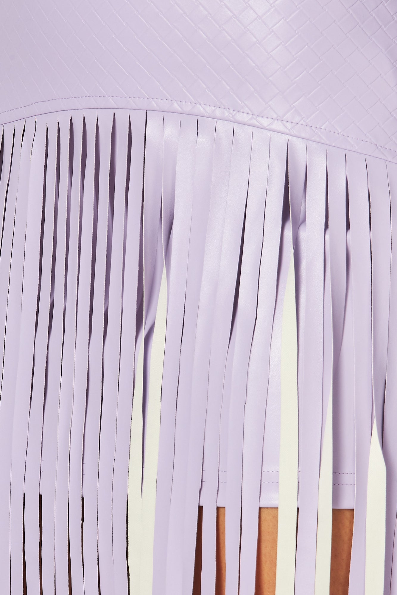 Ursula Faux Leather Fringe Crop Top & Skirt Set