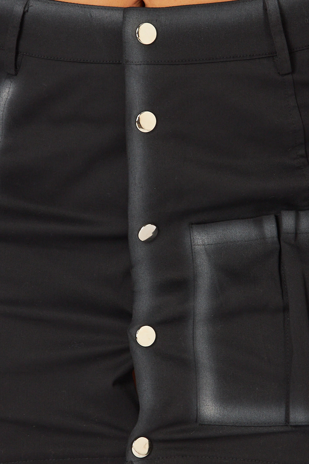 Trisha Airbrush Detail Button Mini Cargo Skirt