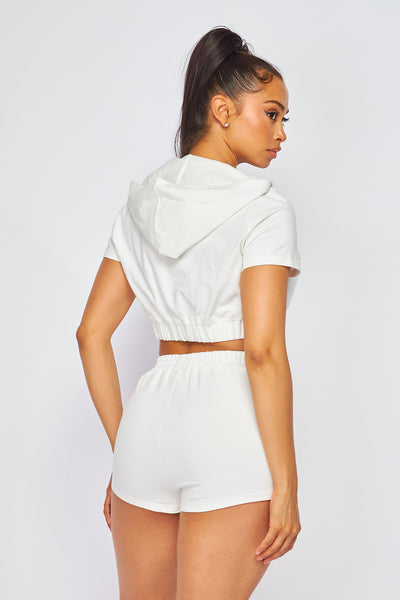 The Truth Heart Pocket Zip Up Top and Short Set