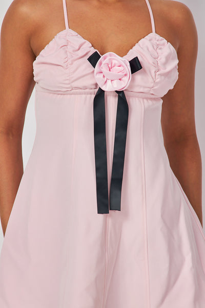 Rebecca Flower Applique Sleeveless Mini Dress