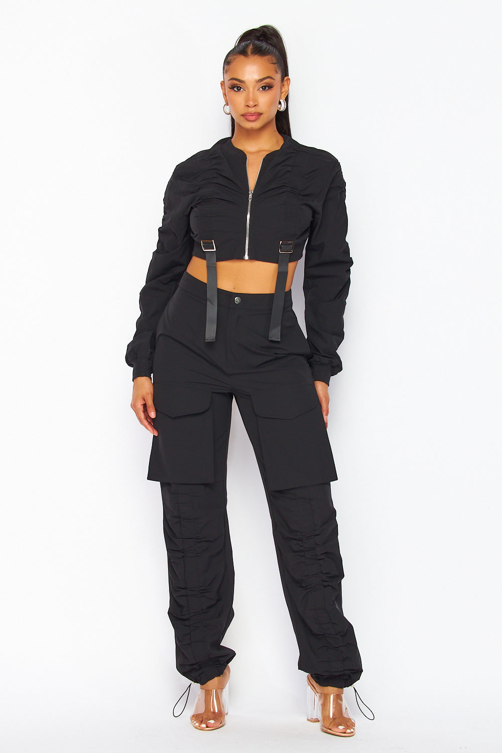 Never Last Two Piece Top and Cargo Pant Set