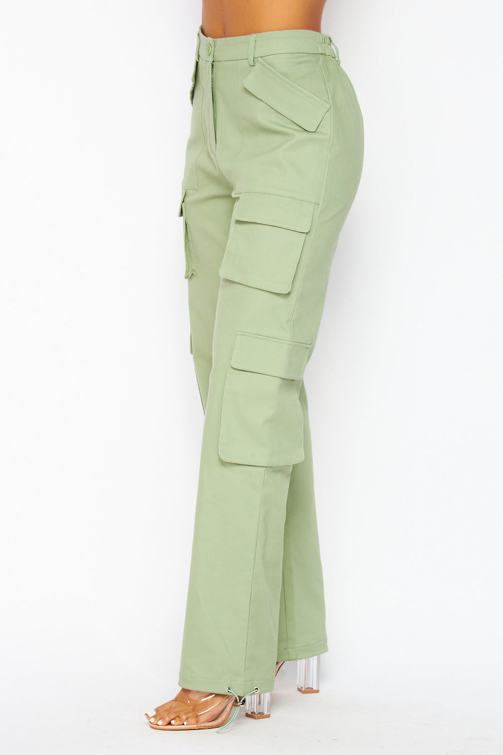 Work Girl Straight Leg Cotton Cargo Pocket Pants