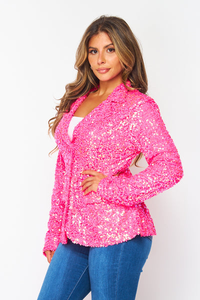 Destined To Be Sparkly Sequin Blazer Suit Jacket