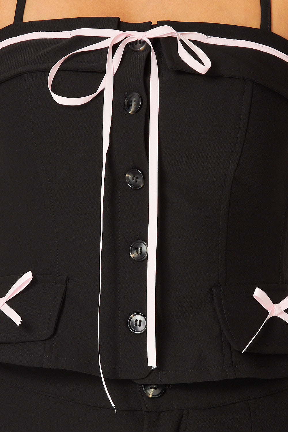 Coquette Mini Bow Button Down Cami & Midi Skirt Set
