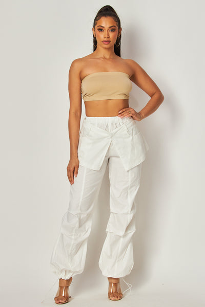 Loving On Me Layered Ruched Skirt Cargo Pant