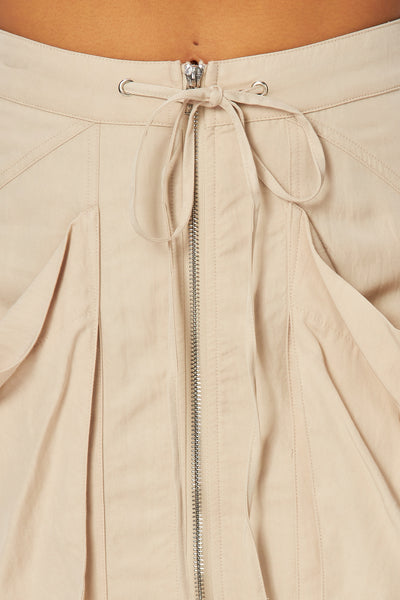 Karol High Low A-Line Zipper Midi Skirt