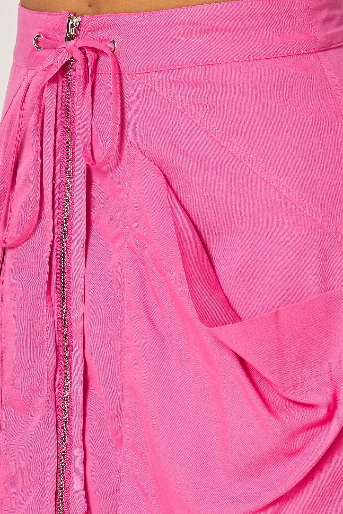 Karol High Low A-Line Zipper Midi Skirt