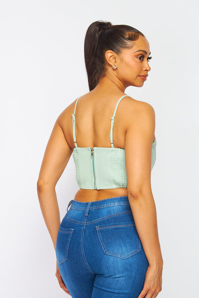 There She Goes Bustier Corset Cami Crop Top