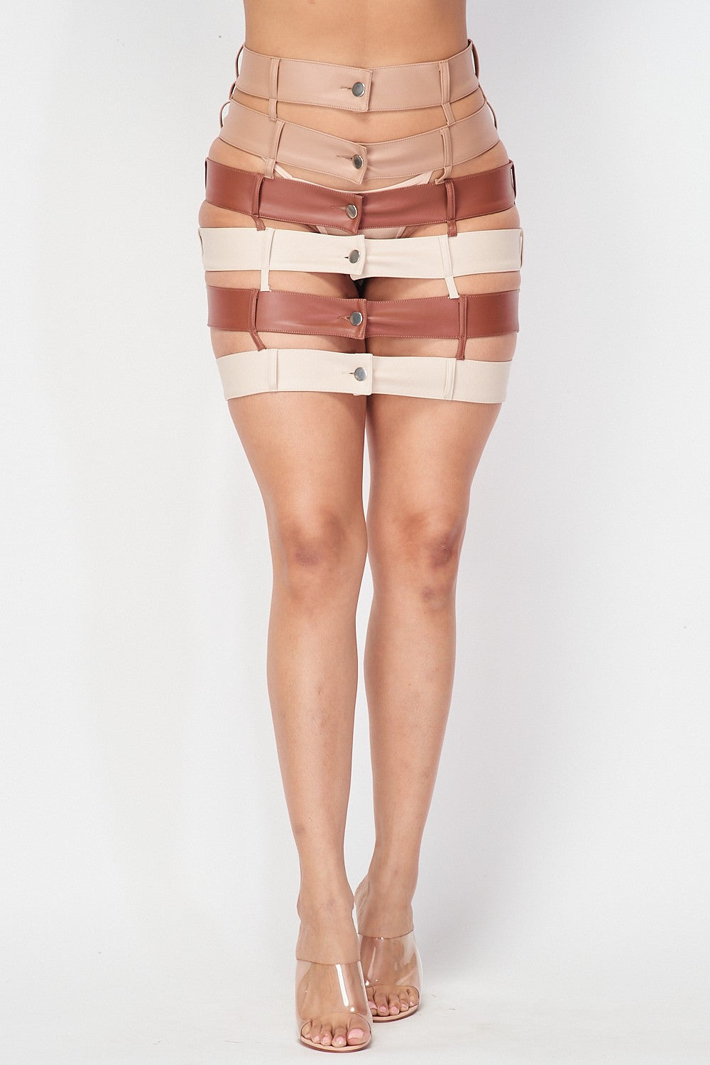 Track Star Faux Leather Skirt