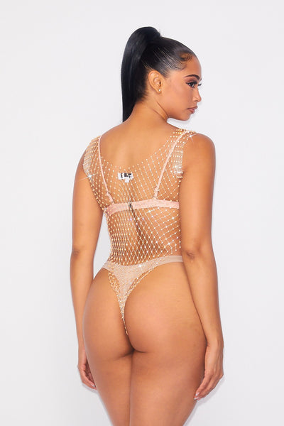 Girls Night Out Sheer Jewel Netted Bodysuit
