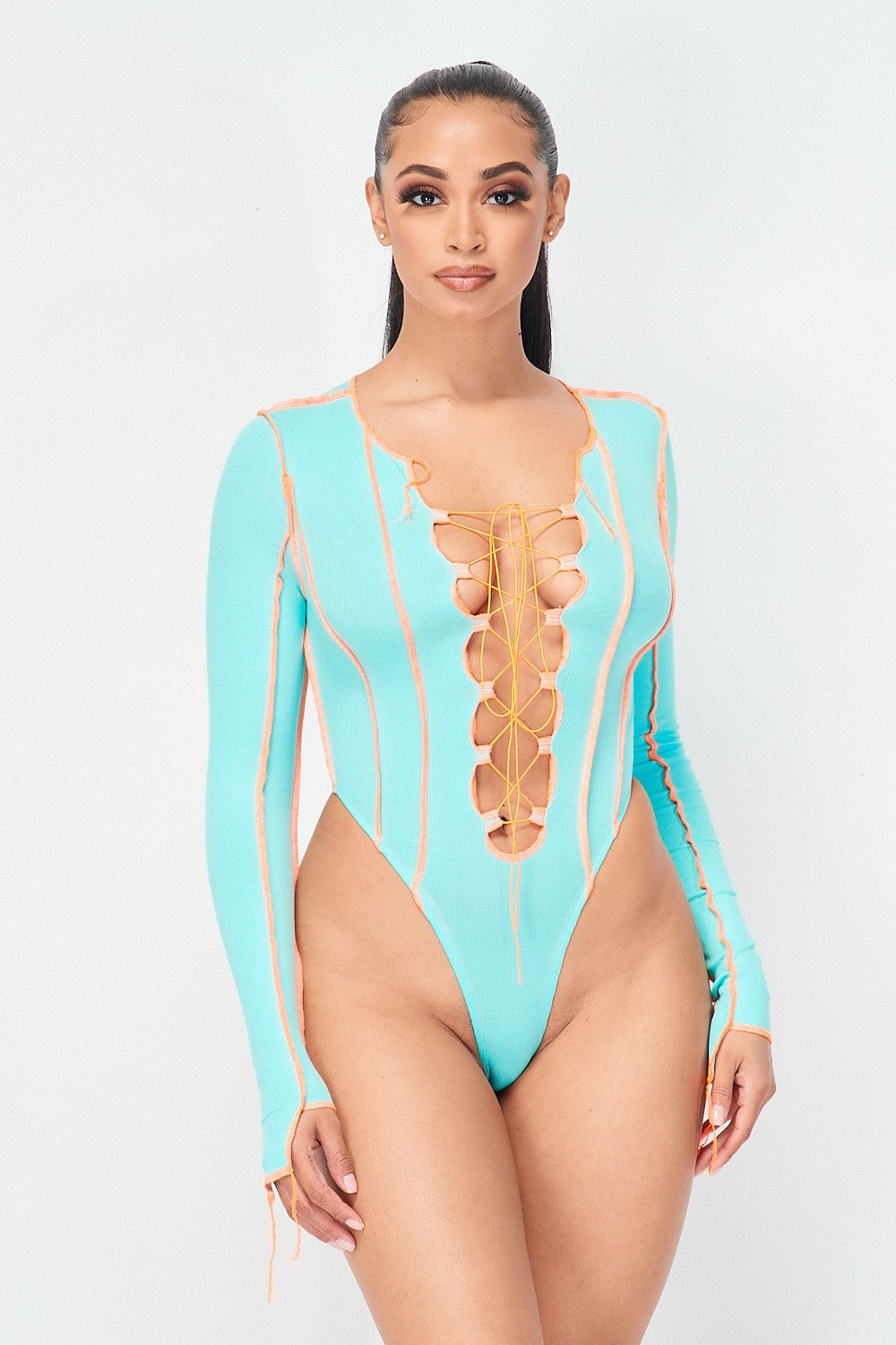 Here For It Lace Up Bodysuit