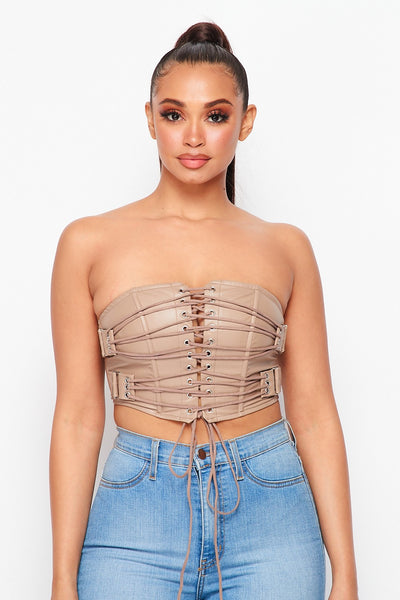 Some Strings Attached Lace Up Top