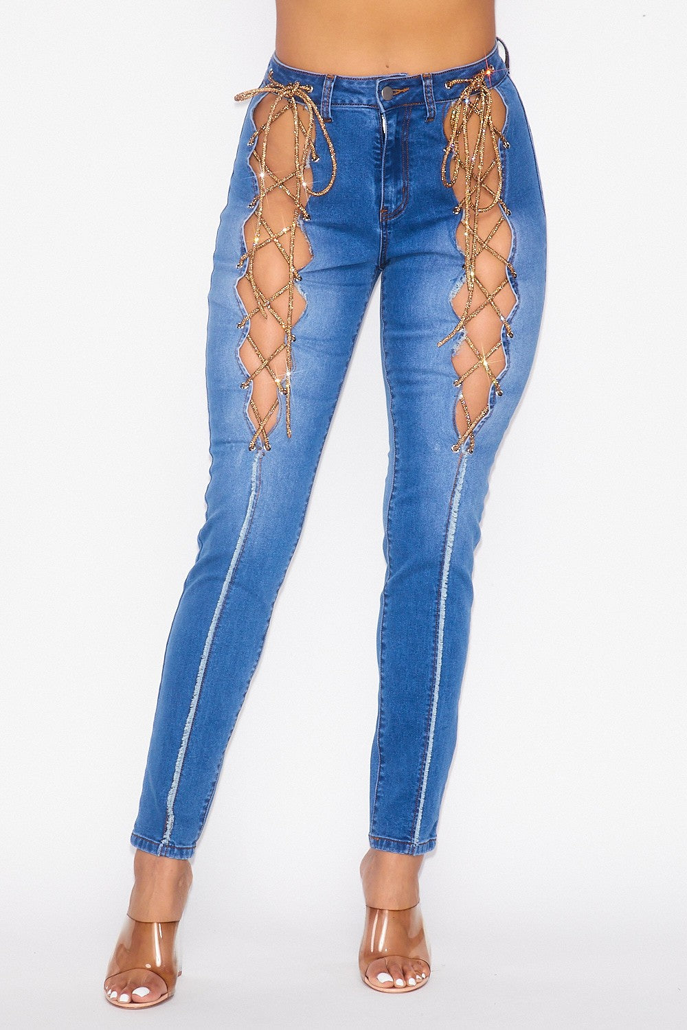 Back in Love Lace-up Jeans