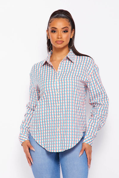 Jane Plaid Button-Up Shirt
