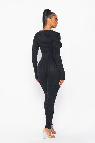 Putting it Sweetly Knit Jumpsuit