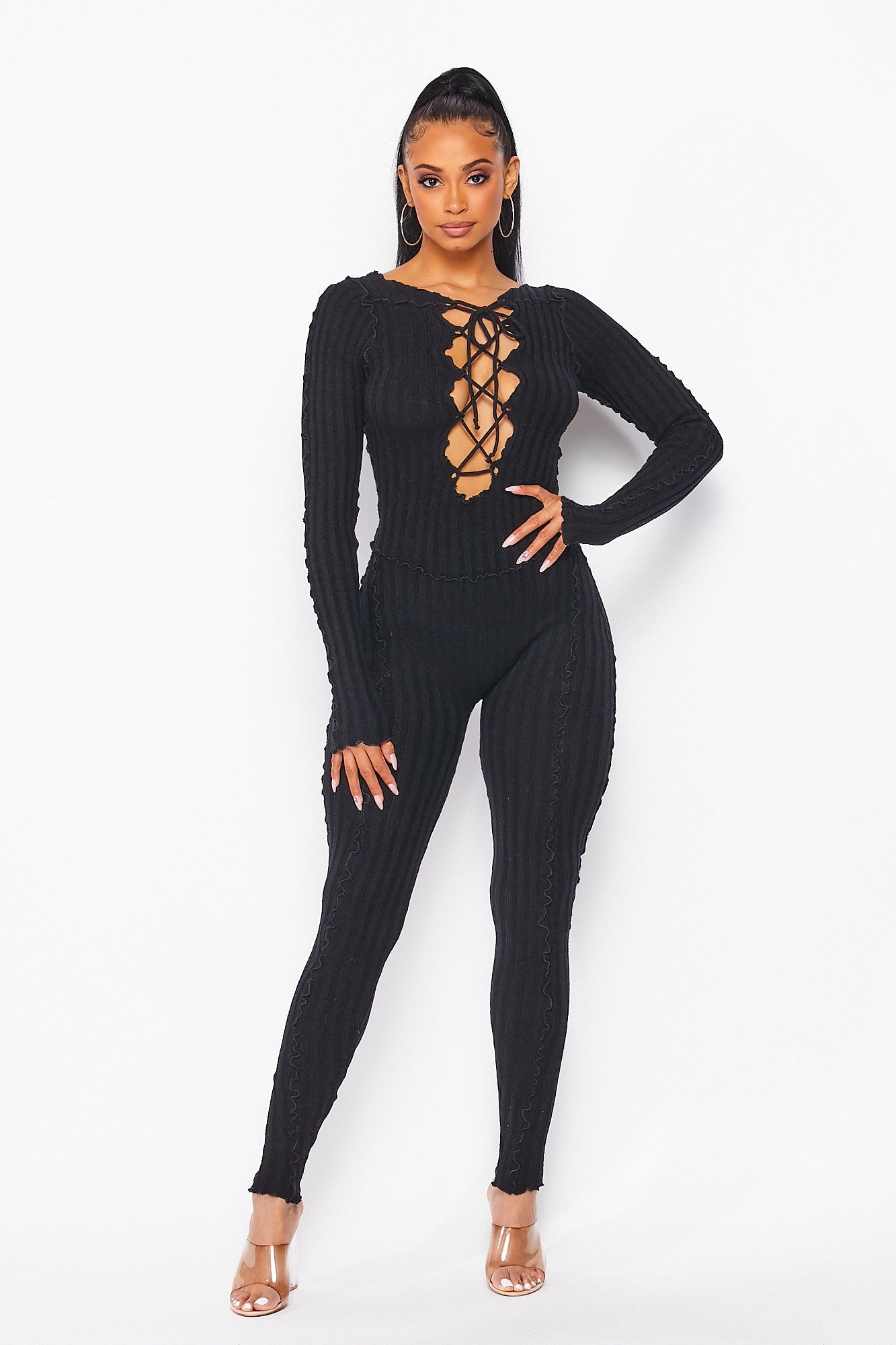 Putting it Sweetly Knit Jumpsuit