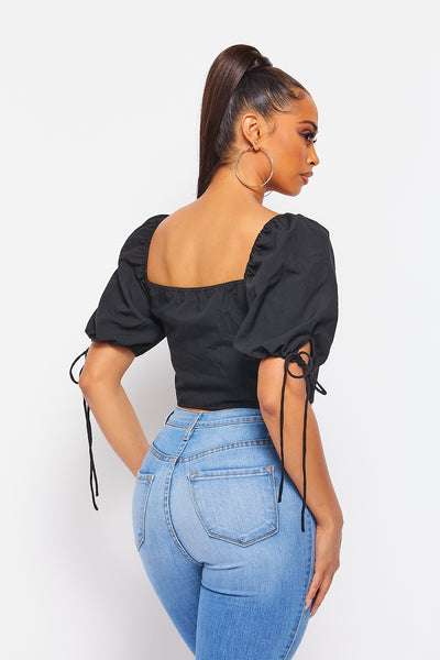 Sharing Secrets Lace Up Crop Top