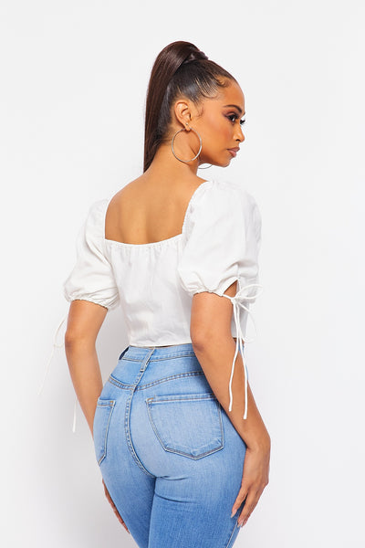 Sharing Secrets Lace Up Crop Top