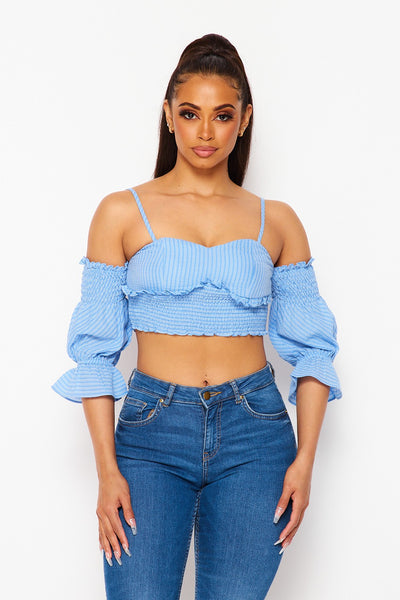Katherine Striped Cropped Top