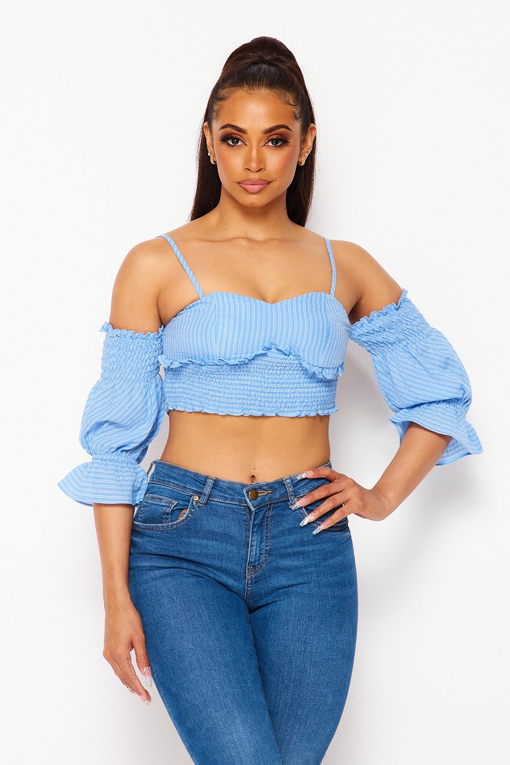 Katherine Striped Cropped Top