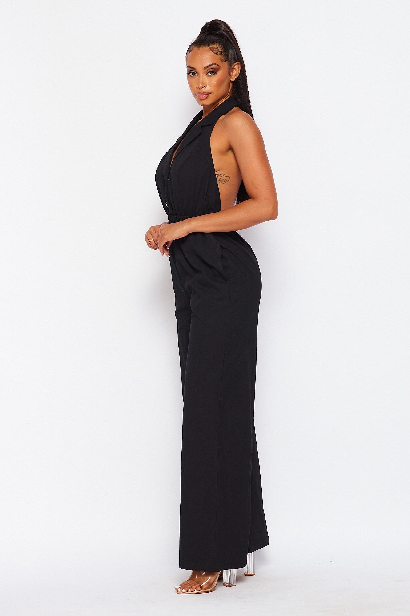 Taylor Halter Collared Jumpsuit