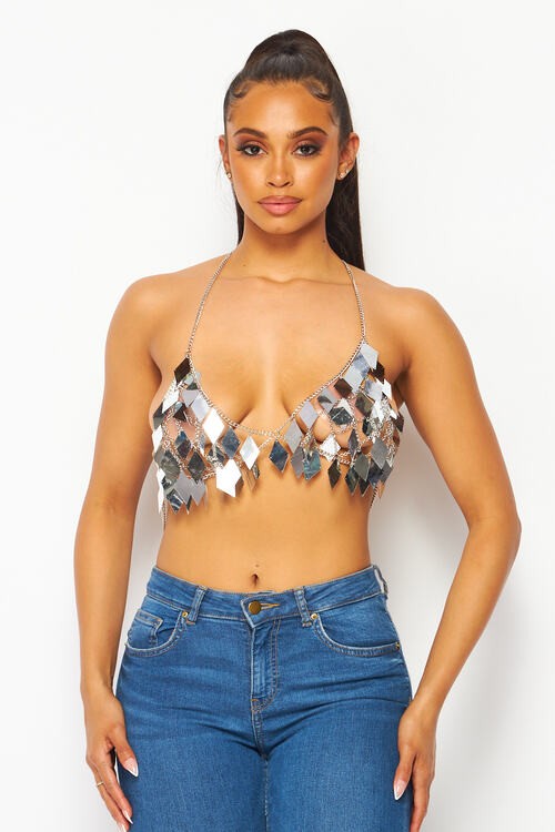 Take Over Sequin Embellished Chain Top