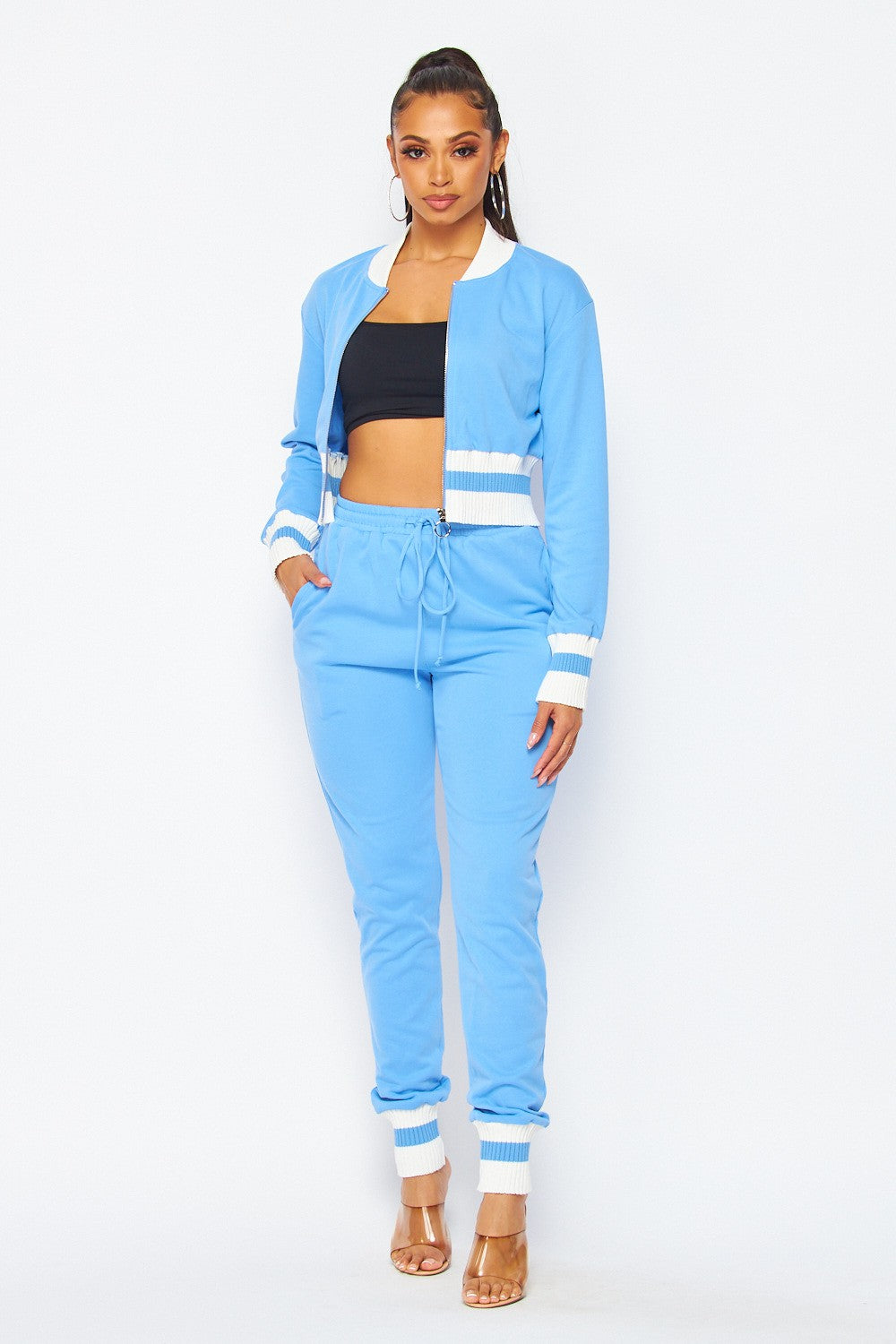 On Track Two Piece Jogger Sweater Set