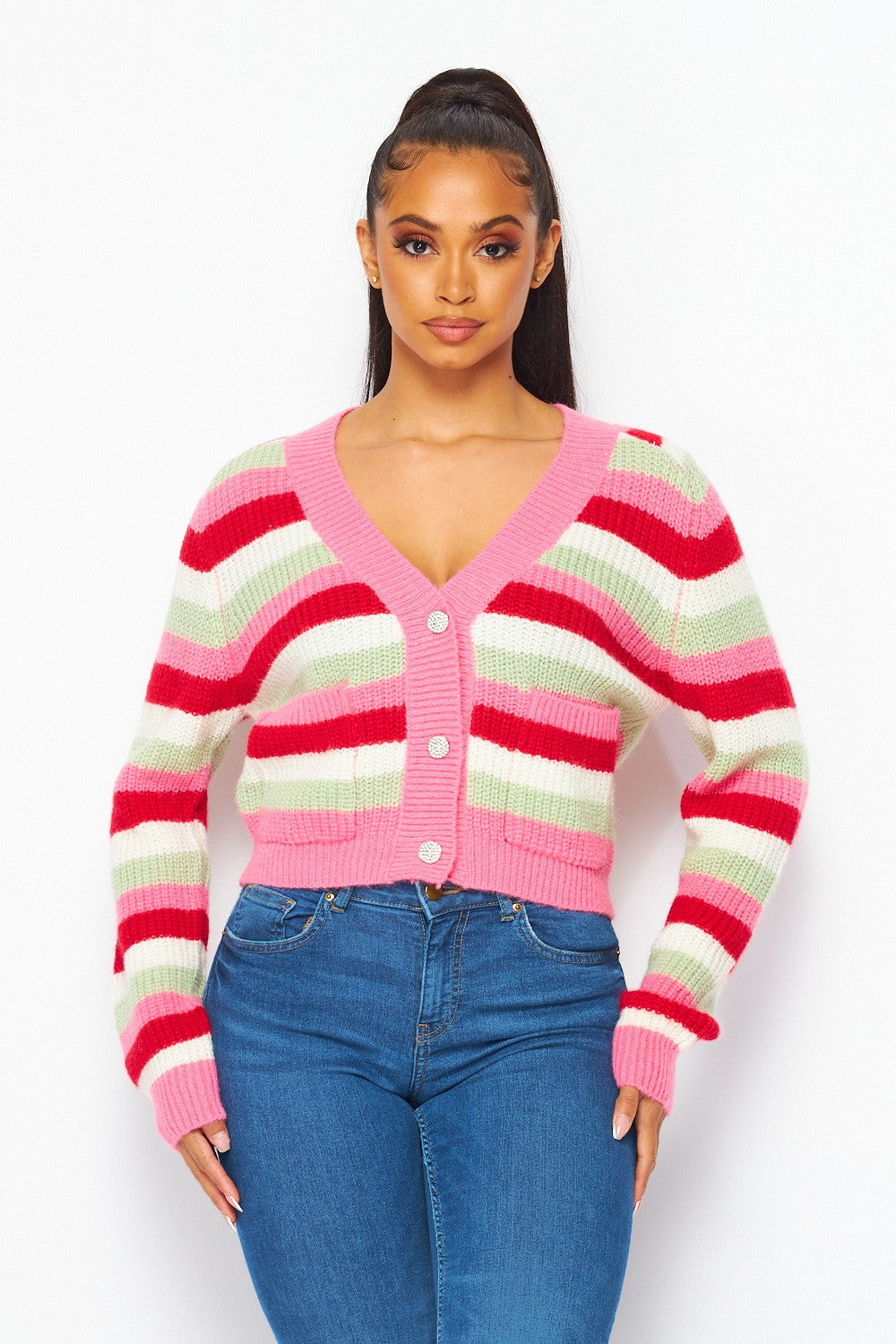 Just Like Candy Multi Color Striped Cardigan
