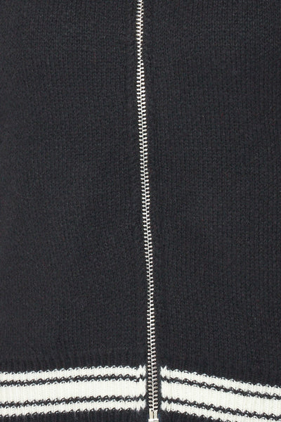 Melinda Varsity Striped Detail Zip Up Jacket