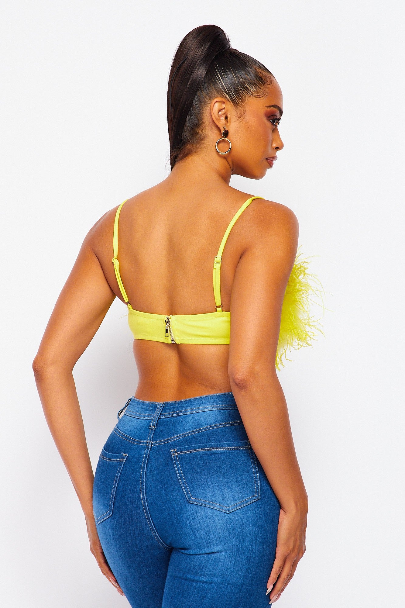 Float to Love Feather Cami Crop Bralette Top