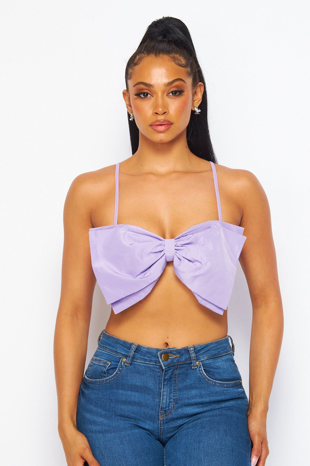 Valentine's Day Gift Big Bow Front Cami Crop Top