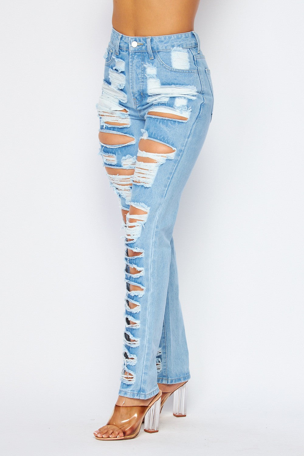 Trust Me Ripped and Distressed Denim Jean Pants