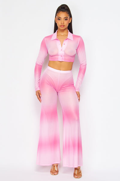 Back To You Mesh Multi Color Two Piece Pant Set