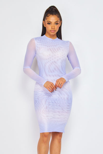 Double Life Sheer Ombre Mesh Cover Up Midi Dress
