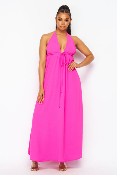 You're The One Flowing Halter Maxi Dress